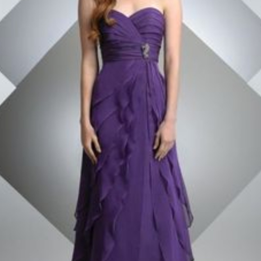 Bari Jay Long Gown with Layered Ruffles